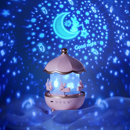 Mini LED Starry Sky Projector Rotary Nursery Night Light Touch Small Silicone Children's Bedroom