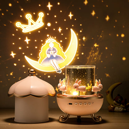 Mini LED Starry Sky Projector Rotary Nursery Night Light Touch Small Silicone Children's Bedroom