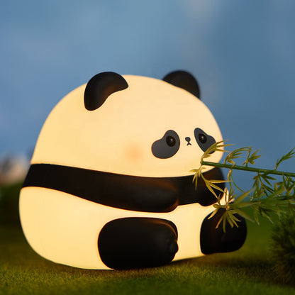 Kawaii Panda LED Night Lamp Rechargeable Silicone Nightlight with Cartoon Design Cute Animal Night Light for Kids