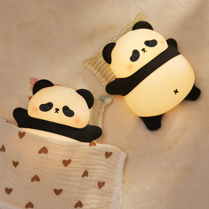 Kawaii Panda LED Night Lamp Rechargeable Silicone Nightlight with Cartoon Design Cute Animal Night Light for Kids