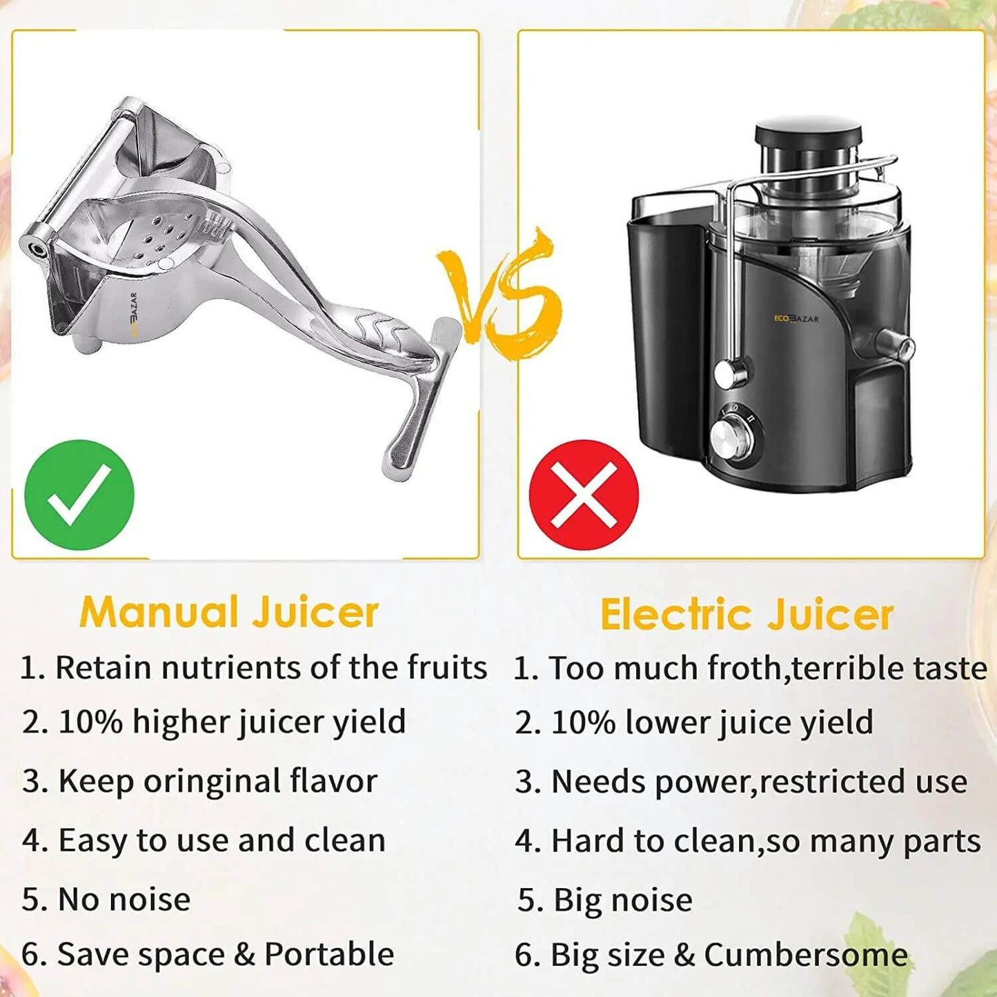 Manual Fruit Juicer Hand Squeezer