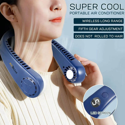 Neck Fan Portable neck fans rechargeable USB Cooling Fan Super Strong Hanging Neck Fan